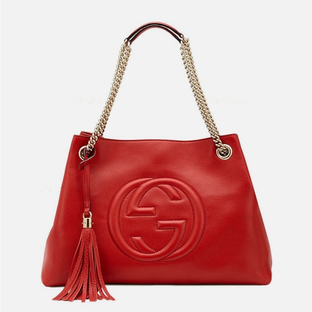 Authentic Gucci Soho Tote Red